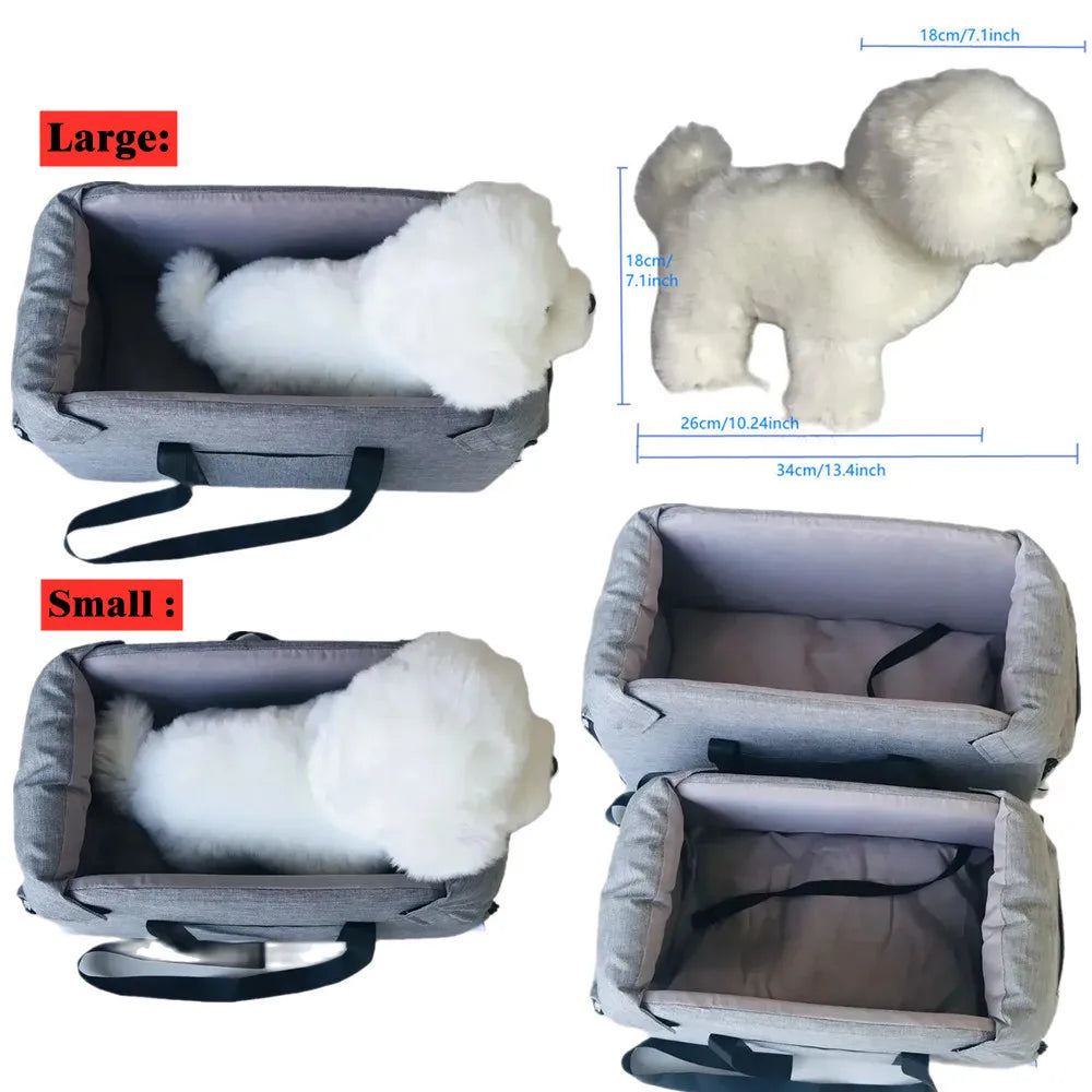 The Growing Mart Dog Car Seat Bed – Portable Travel Carrier for Small Pets