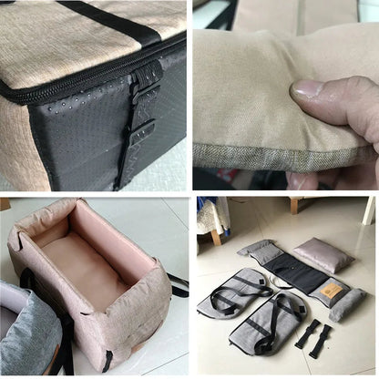 The Growing Mart Dog Car Seat Bed – Portable Travel Carrier for Small Pets