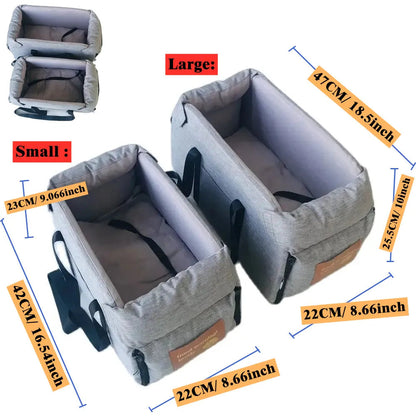 The Growing Mart Dog Car Seat Bed – Portable Travel Carrier for Small Pets