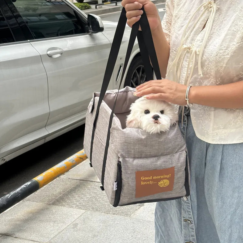 The Growing Mart Dog Car Seat Bed – Portable Travel Carrier for Small Pets