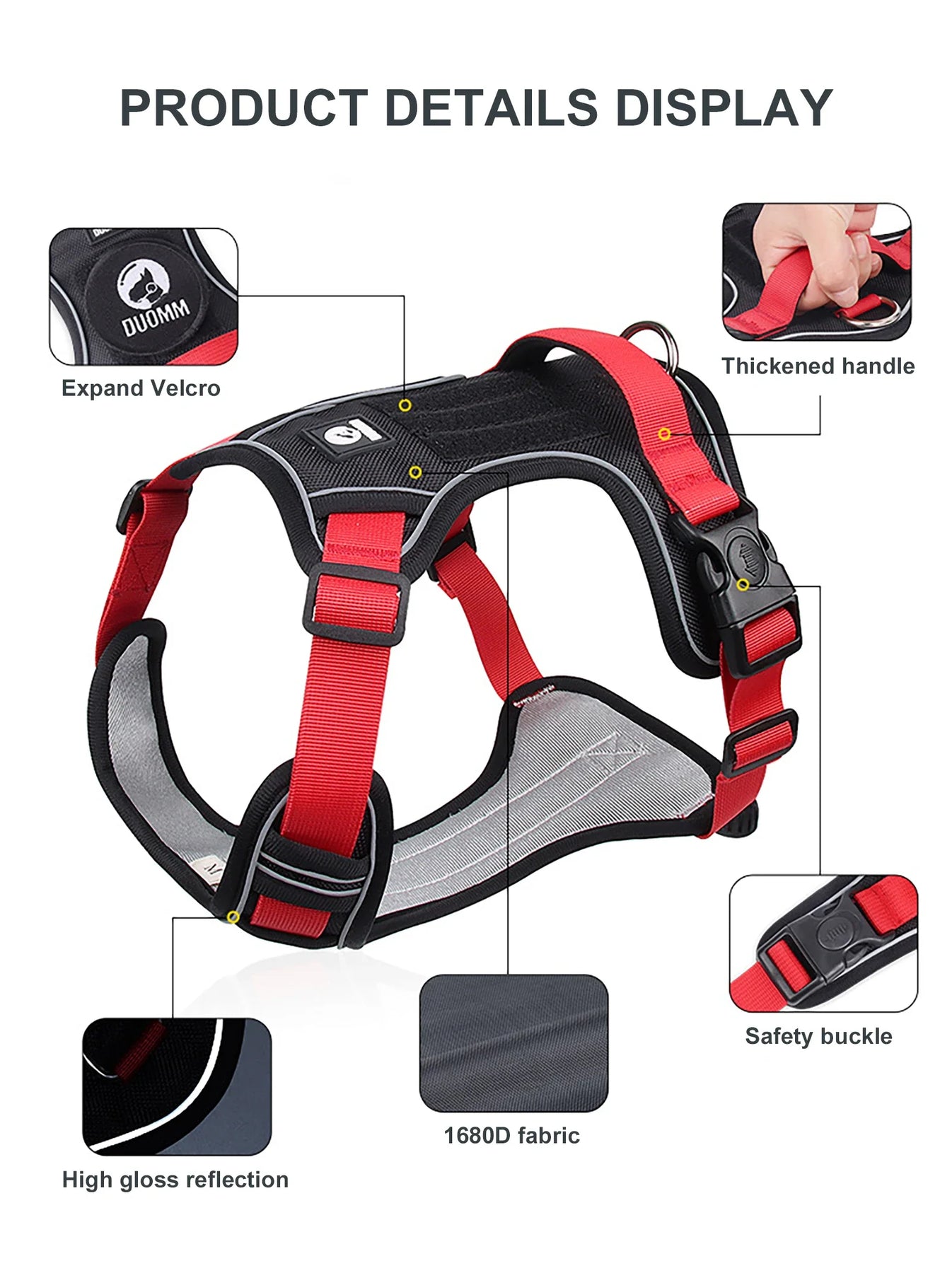 The Growing Mart Tactical No Pull Harness for Large Dogs
