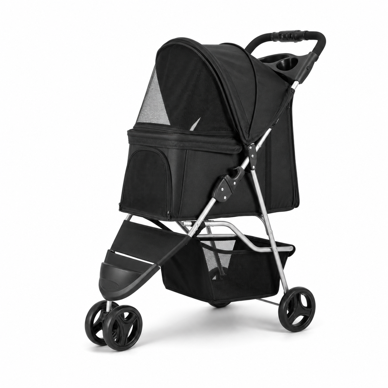 Foldable 3-Wheel Pet Stroller with Brake - product image 1