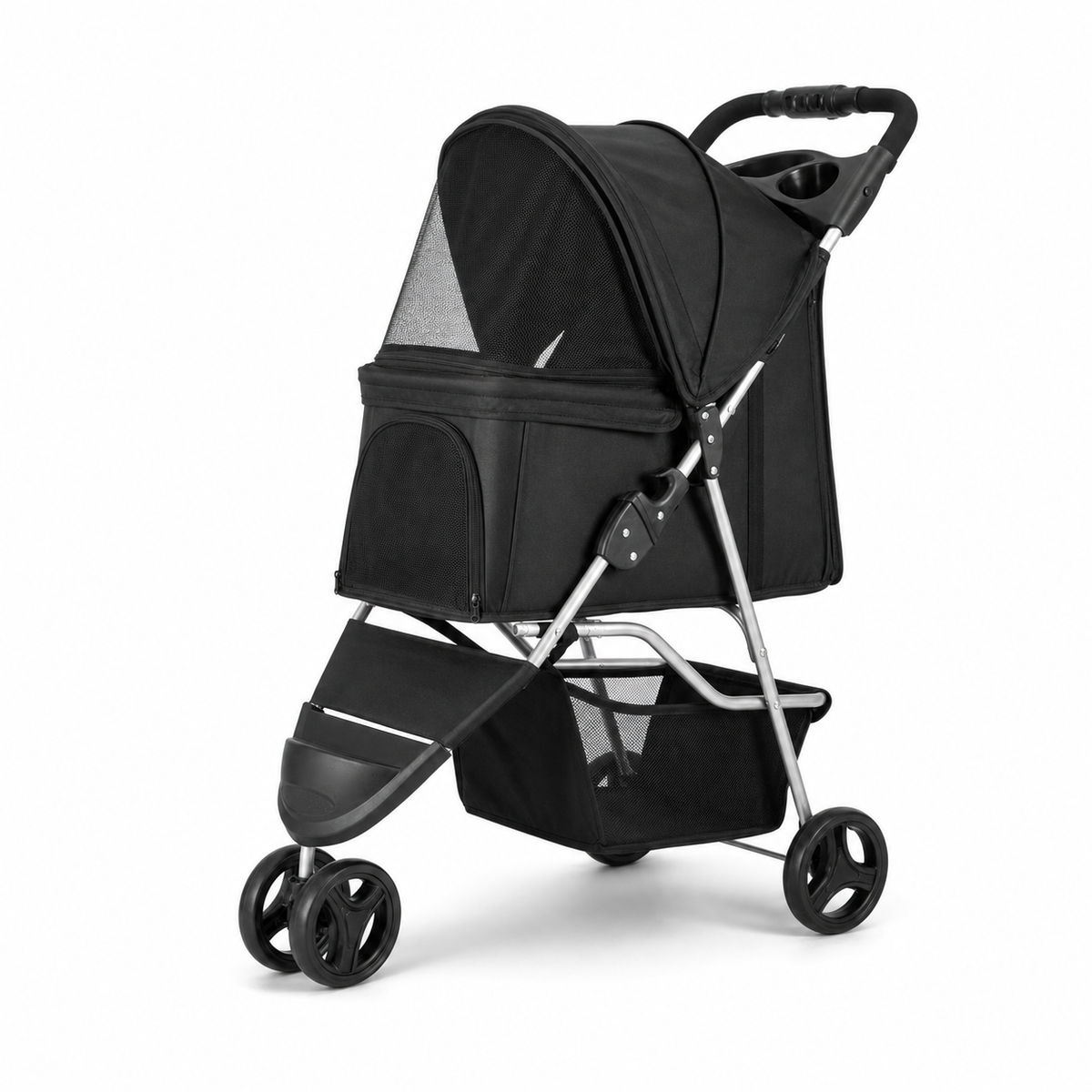 Foldable 3-Wheel Pet Stroller with Brake - product image 1