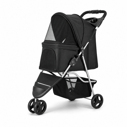 Foldable 3-Wheel Pet Stroller with Brake - product image 1