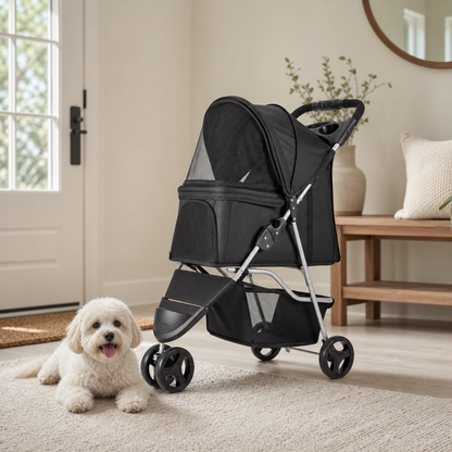 Foldable 3-Wheel Pet Stroller with Brake - product image 5
